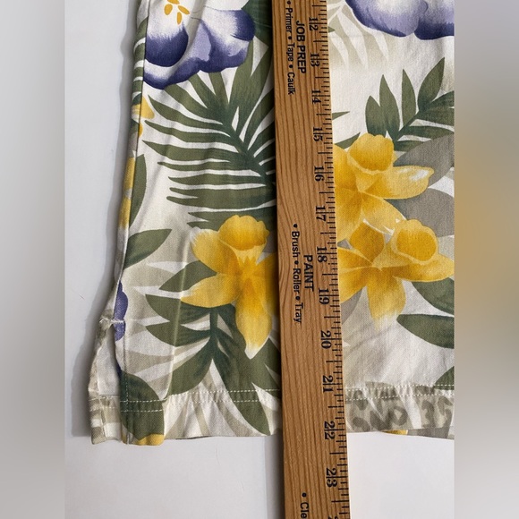 Island Traders Hawaiian Shirt Womens Size L Rayon Multicolor Floral Short Sleeve - Picture 6 of 7